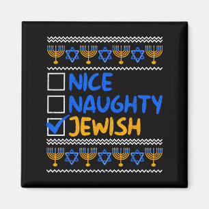 Nice Naughty Jewish Ugly Hanukkah Chanukah Sweater Magnet