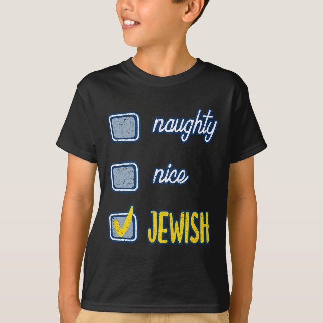 Nice Naughty Jewish Ugly Hanukkah Sweater Chanukah (Front)