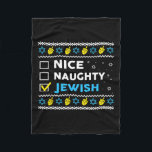 Nice Naughty Jewish Ugly Hanukkah Sweater Chanukah Fleece Blanket<br><div class="desc">Nice Naughty Jewish Ugly Hanukkah Sweater Chanukah Jew Gift</div>