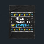 Nice Naughty Jewish Ugly Hanukkah Sweater Chanukah Fleece Blanket<br><div class="desc">Nice Naughty Jewish Ugly Hanukkah Sweater Chanukah Jew Gift</div>
