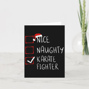 Nice Naughty Karate Fighter List Christmas Santa C Card