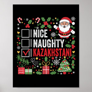 Nice Naughty Kazakhstani Christmas Santa Claus Kaz Poster