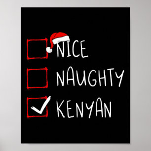 Nice Naughty Kenyan Christmas Kenya Heritage Roots Poster