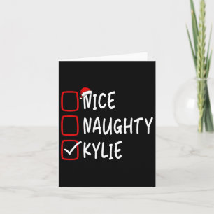 Nice Naughty Kylie Personalised Name Christmas Che Card