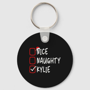 Nice Naughty Kylie Personalised Name Christmas Che Key Ring