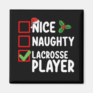 Nice Naughty Lacrosse Player Christmas List Magnet