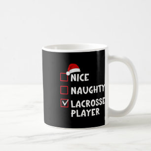 Nice Naughty Lacrosse Player List Christmas Santa Coffee Mug