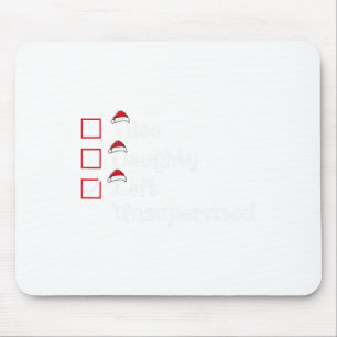 Nice Naughty Left Unsupervised Cute Christmas  Mouse Mat