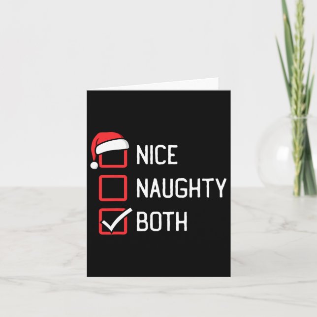 Nice Naughty List Both Christmas  Card (Front)