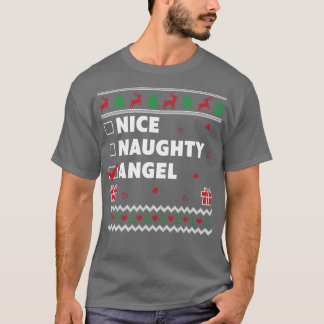 Nice Naughty List Ugly Christmas Design Angel T-Shirt