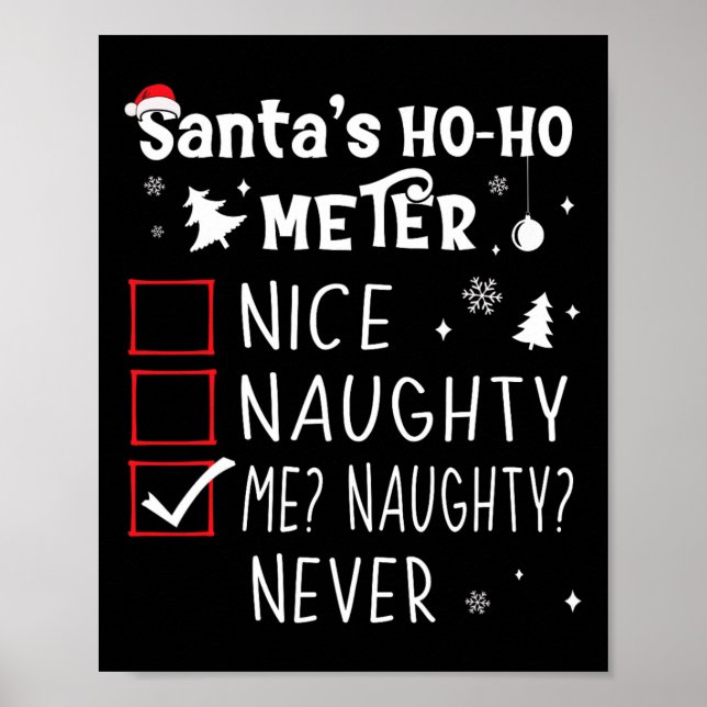 Nice Naughty Me Naughty Never Christmas List 1  Poster (Front)