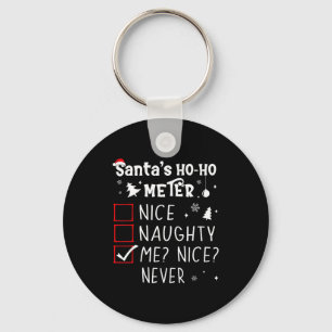 Nice Naughty Me_ Nice_ Never_ Christmas List Santa Key Ring