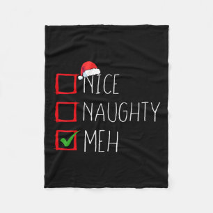 Nice Naughty Meh Christmas List Xmas Santa Claus 1 Fleece Blanket