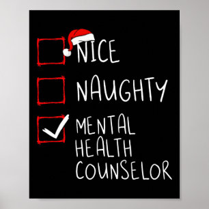 Nice Naughty Mental Health Counsellor Christmas Sa Poster