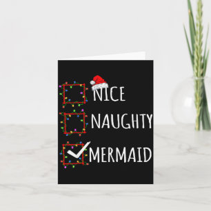 Nice Naughty Mermaid Christmas List Santa Claus Fu Card