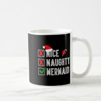 Nice Naughty Mermaid Merry Christmas Santa Claus X