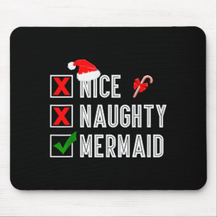 Nice Naughty Mermaid Merry Christmas Santa Claus X Mouse Mat