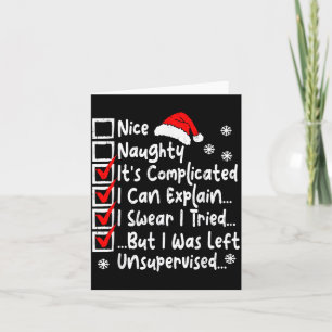 Nice Naughty Multi Checklist Funny Christmas List Card