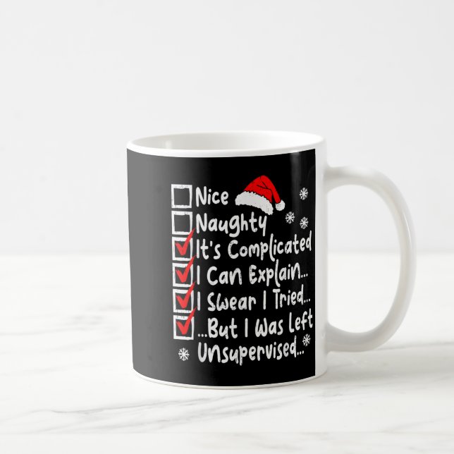 Nice Naughty Multi Checklist Funny Christmas List  Coffee Mug (Right)