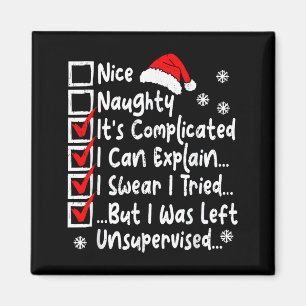 Nice Naughty Multi Checklist Funny Christmas List Magnet