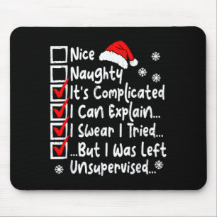 Nice Naughty Multi Checklist Funny Christmas List Mouse Mat