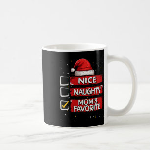 Nice Naughty Mum's Favourite Christmas List Santa Coffee Mug