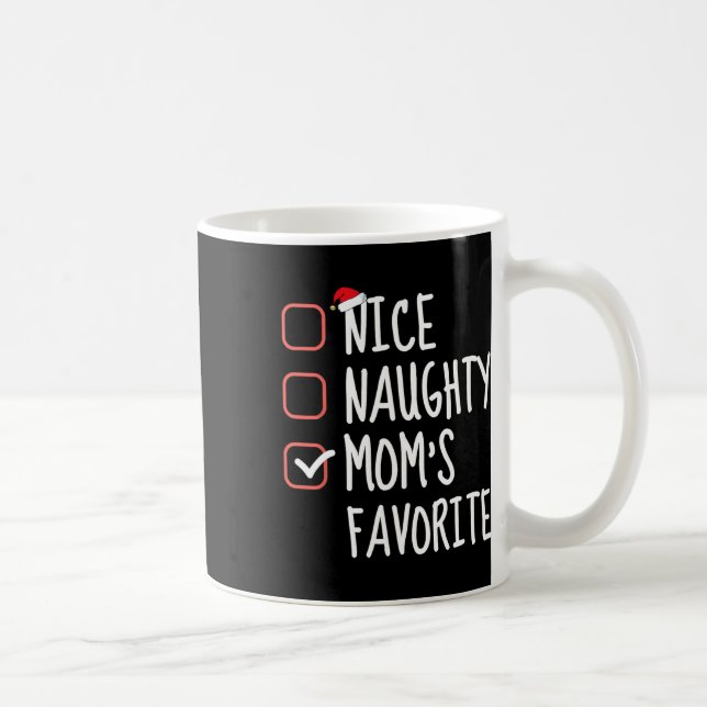Nice Naughty Mum's Favourite Funny Christmas List  Coffee Mug (Right)