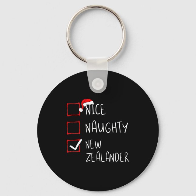 Nice Naughty New Zealander Christmas New Zealand H Key Ring (Front)