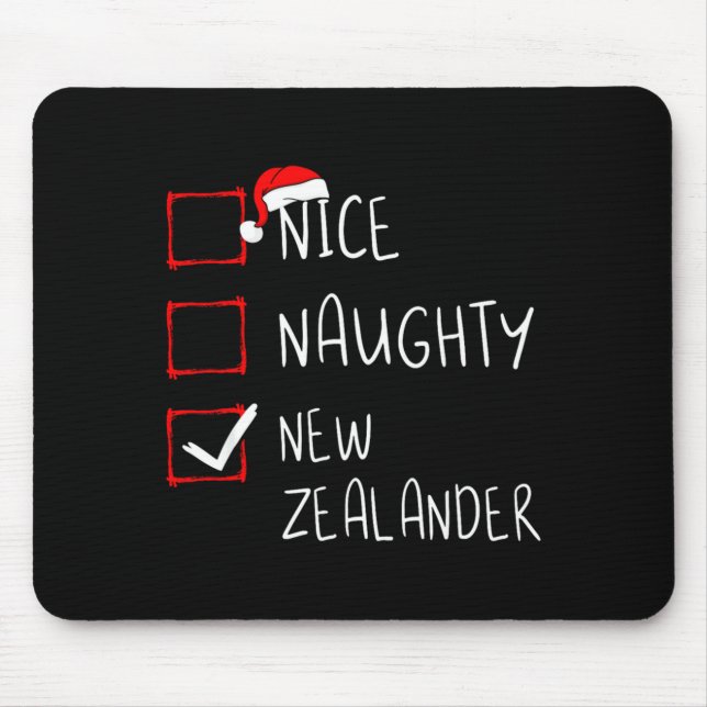 Nice Naughty New Zealander Christmas New Zealand H Mouse Mat (Front)
