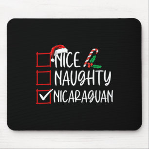 Nice Naughty Nicaraguan Christmas List Santa Claus Mouse Mat