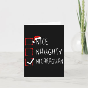 Nice Naughty Nicaraguan Christmas Nicaragua Herita Card