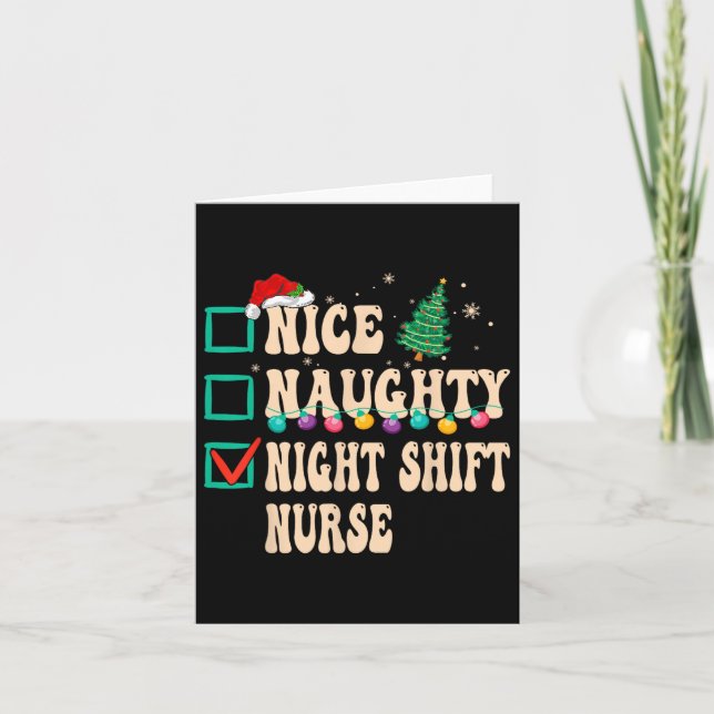 Nice Naughty Night Shift Nurse  Card (Front)