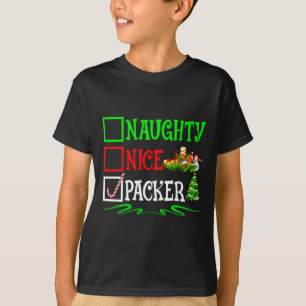 Nice Naughty Packer Santa Christmas List T-Shirt