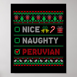 Nice Naughty Peruvian Christmas Checklist Peru  Poster