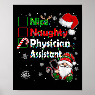 Nice Naughty Physician Istant Christmas Gnome Pa G Poster