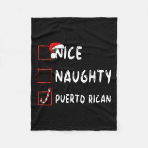 Nice Naughty Puerto Rican Christmas Puerto Rico 1 Fleece Blanket