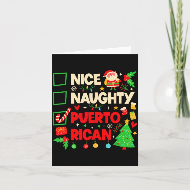 Nice Naughty Puerto Rican Puerto Rico Women Christ Card (Front)