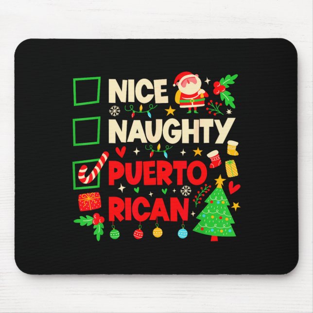 Nice Naughty Puerto Rican Puerto Rico Women Christ Mouse Mat (Front)