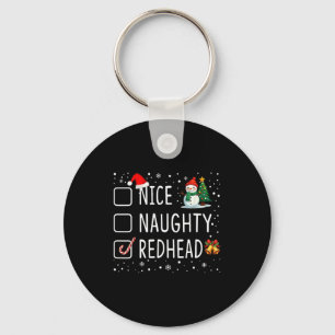 Nice Naughty Redhead  Key Ring