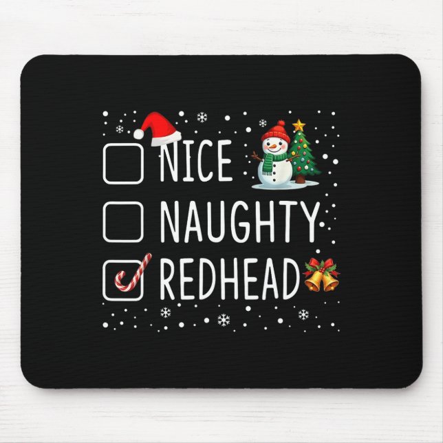 Nice Naughty Redhead  Mouse Mat (Front)