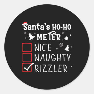 Nice Naughty Rizzler Christmas List Xmas Rizz Sant Classic Round Sticker