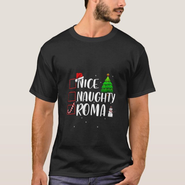 Nice Naughty Roma Gypsy Christmas Matching Top V N (Front)