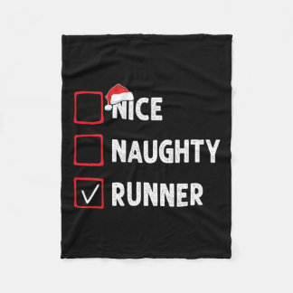 Nice Naughty Runner Running Womens Mens Funny Chri Fleece Blanket