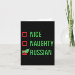 Nice Naughty Russian Funny Ugly Christmas  Card