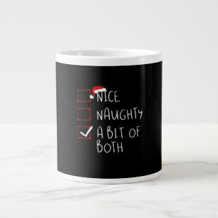 Nice Naughty Santa Hat Humor Vibe Large Coffee Mug