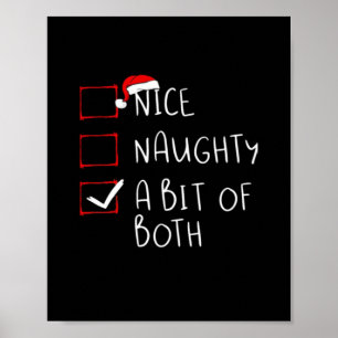 Nice Naughty Santa Hat Humor Vibe Poster