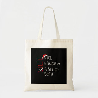 Nice Naughty Santa Hat Humor Vibe Tote Bag