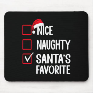 Nice Naughty Santa's Favourite Christmas List Sant Mouse Mat
