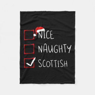 Nice Naughty Scottish Christmas Scotland Heritage  Fleece Blanket