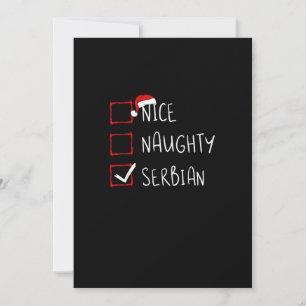 Nice Naughty Serbian Christmas Heritage  Holiday Card